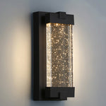 Black Crystal Outdoor Wall Light – Rectangular Waterproof LED Sconce