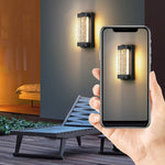 Black Crystal Outdoor Wall Light – Rectangular Waterproof LED Sconce