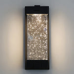 Black Crystal Outdoor Wall Light – Rectangular Waterproof LED Sconce