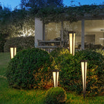 LumaPath Square RGB Solar Pathway Light with Conical Base for Modern Landscapes