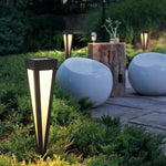 LumaPath Square RGB Solar Pathway Light with Conical Base for Modern Landscapes