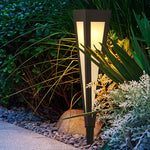LumaPath Square RGB Solar Pathway Light with Conical Base for Modern Landscapes