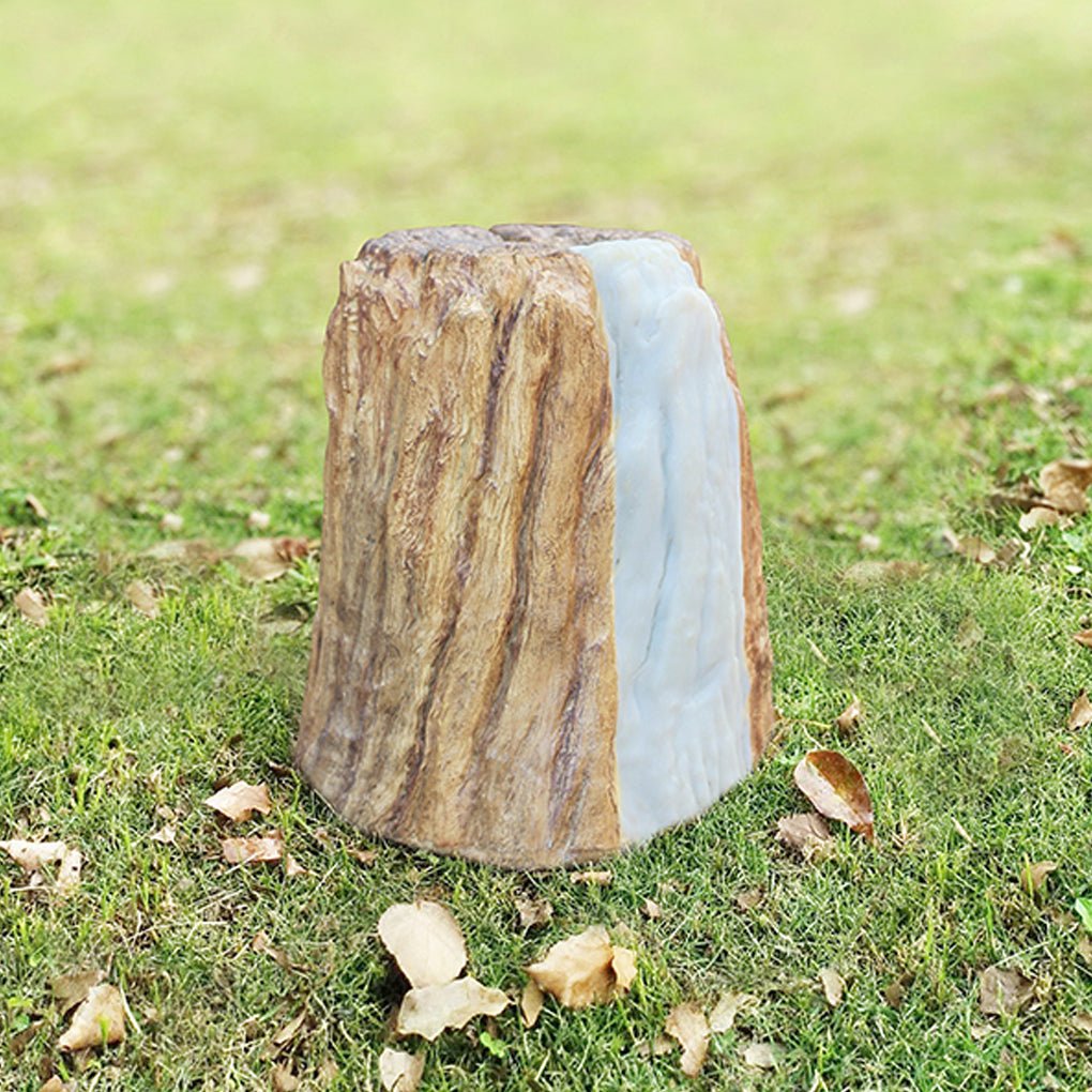 Sculptural Tree Stump LED Garden Light – Weatherproof Resin Landscape Lighting