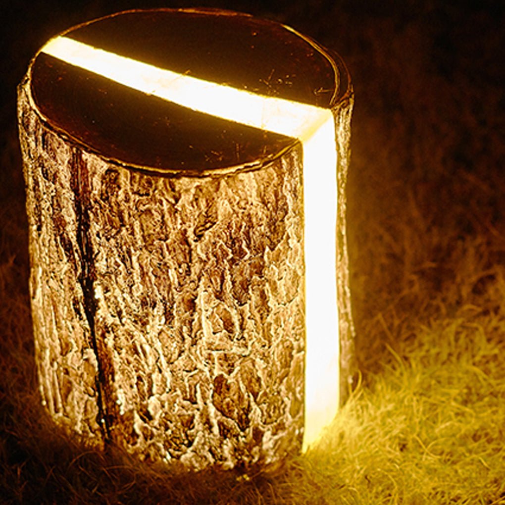 Sculptural Tree Stump LED Garden Light – Weatherproof Resin Landscape Lighting