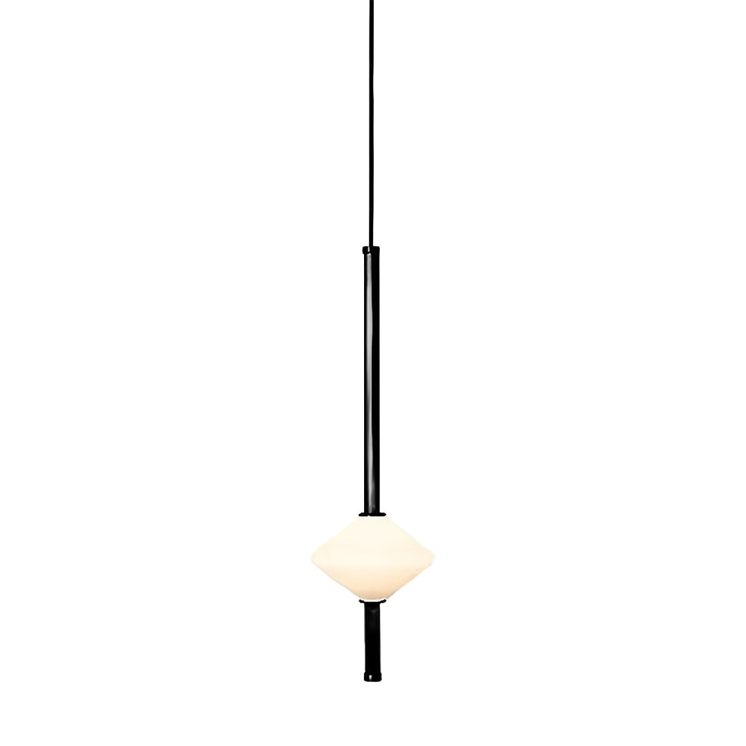Modern LED Pendant Light for Bedside and Dining Room, Minimalist Glass and Aluminum Hanging Lamp