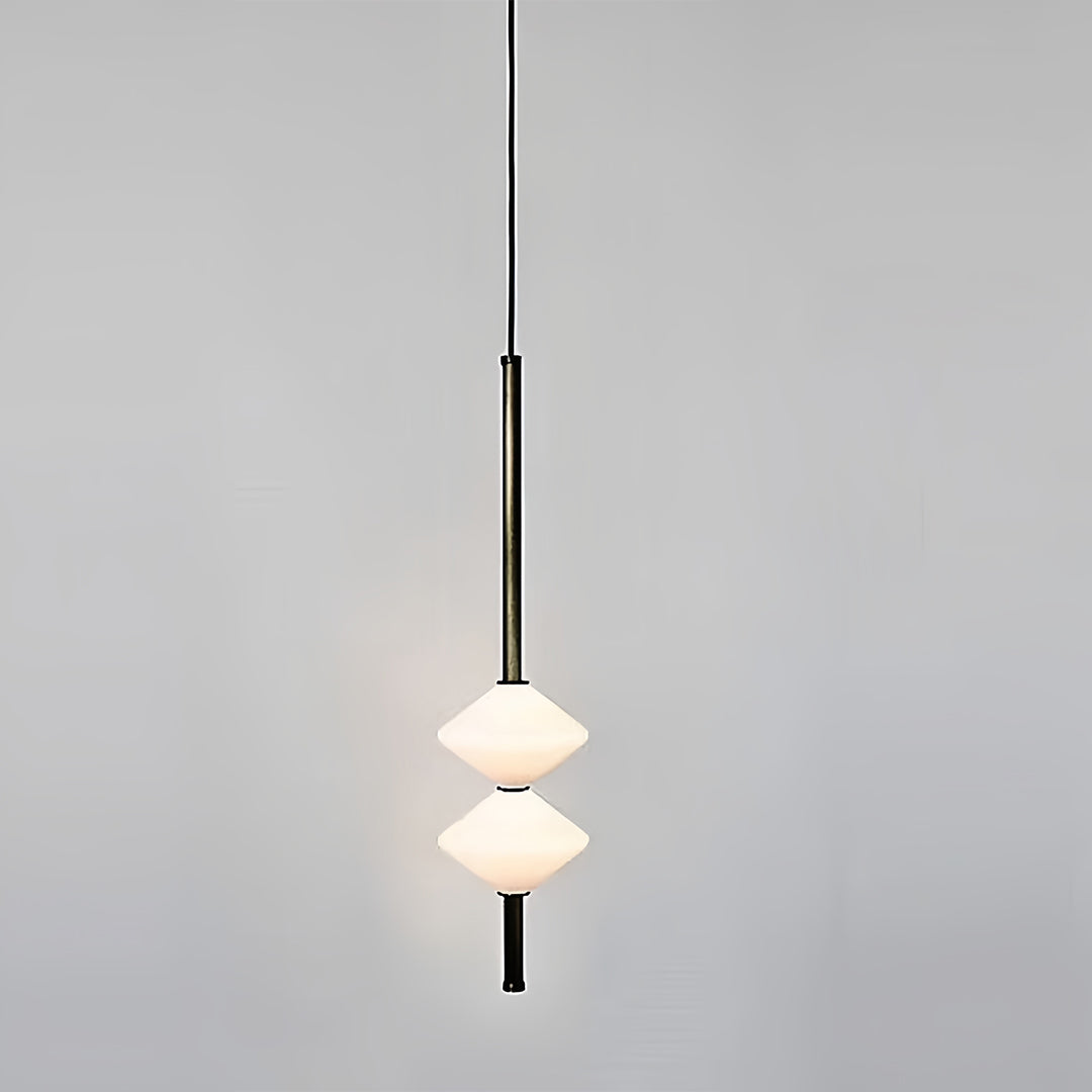 Modern LED Pendant Light for Bedside and Dining Room, Minimalist Glass and Aluminum Hanging Lamp