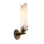 Art Deco Glass Wall Sconce in Polished Brass for Modern Interiors