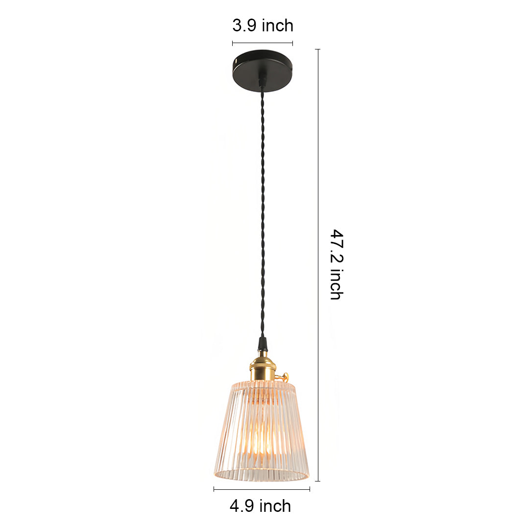 Nordic Minimalist Brass Pendant Light with Clear Glass Shade