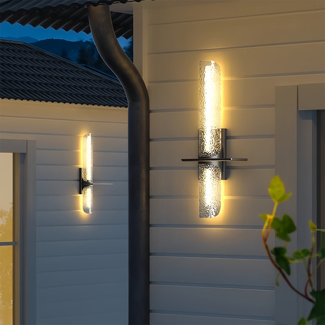 Modern Black Outdoor Wall Sconce with Integrated LED Lighting