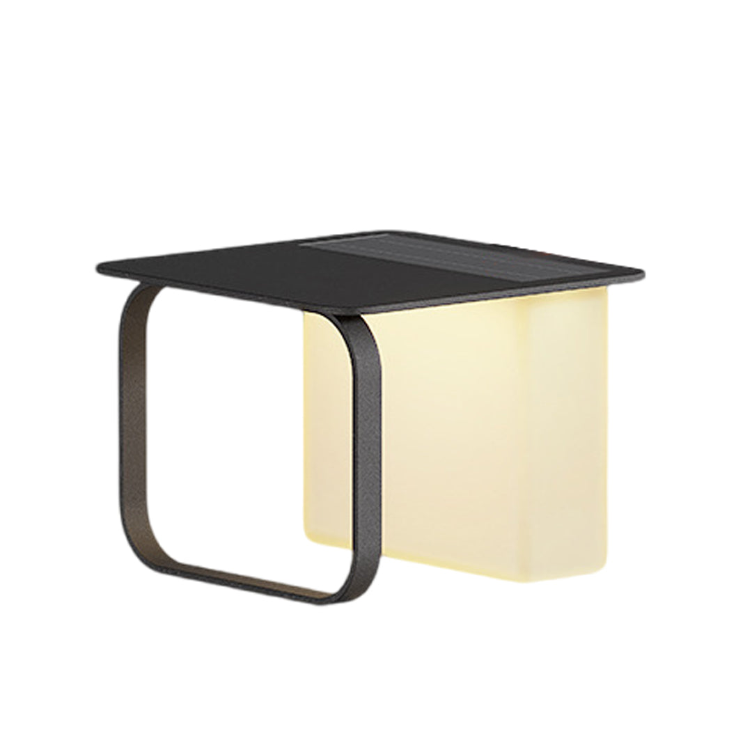 Solar-Powered Floor Lamp with Side Table – Modern Outdoor Lighting