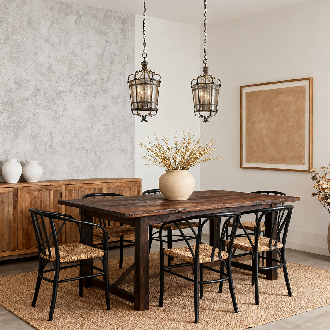 Antique Bronze Italian Pendant Light with Clear Glass Shade