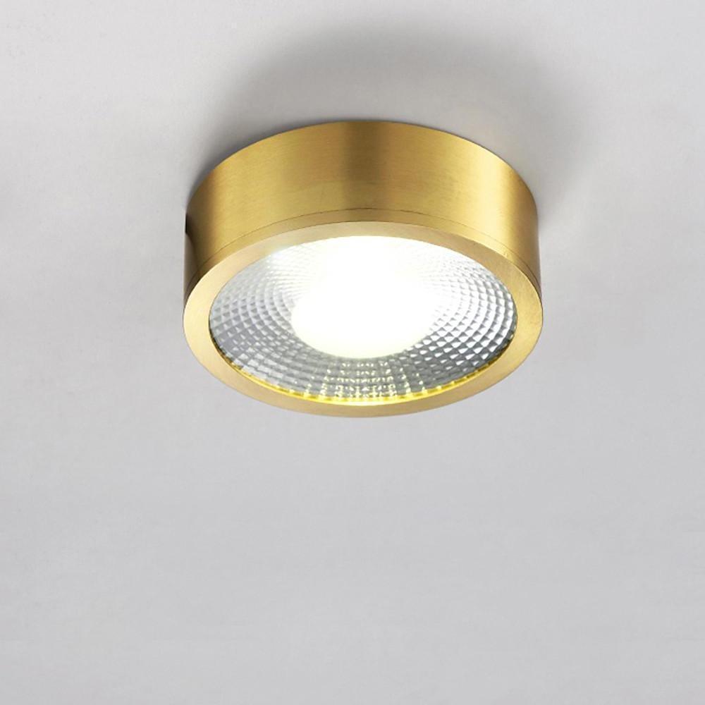 Aurelia Round LED Flush Mount Ceiling Light in Brass and Acrylic