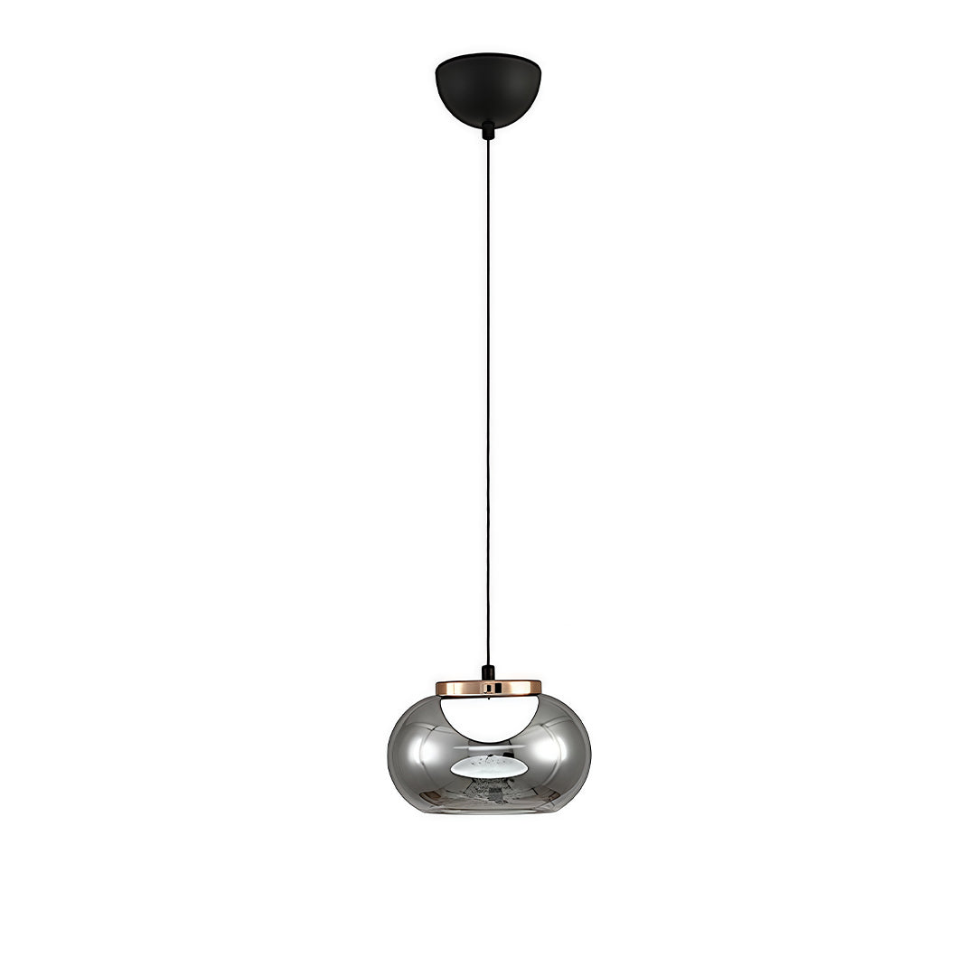 Smoked Gray Glass Pendant Light with Full-Spectrum LED, Italian Minimalist Design