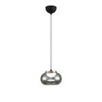Smoked Gray Glass Pendant Light with Full-Spectrum LED, Italian Minimalist Design