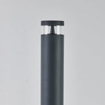 Modern Outdoor Pathway Bollard Light in Sand Gray Aluminum with Warm LED Glow