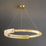 Modern Gold Crystal Ring Chandelier with LED Dimmable Lighting