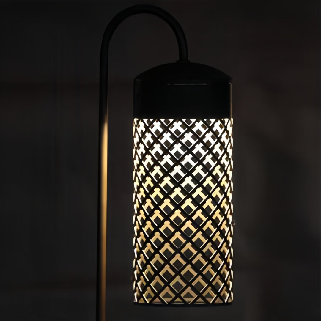 Minimalist Black Outdoor Pendant Lantern with Warm LED Glow