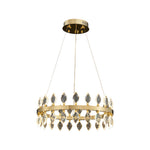 Italian Crystal Chandelier with Gold Iron Frame, Adjustable Hanging