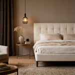 Nordic Vintage Glass Pendant Light with Adjustable Cord for Modern Interiors