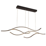 Wavy LED Pendant Light with Adjustable Height in Metallic Finishes