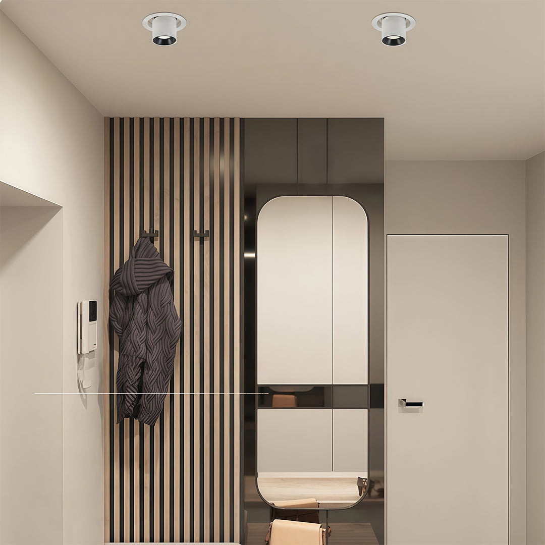 Recessed LED Downlight in White Aluminum with Anti-Glare Design