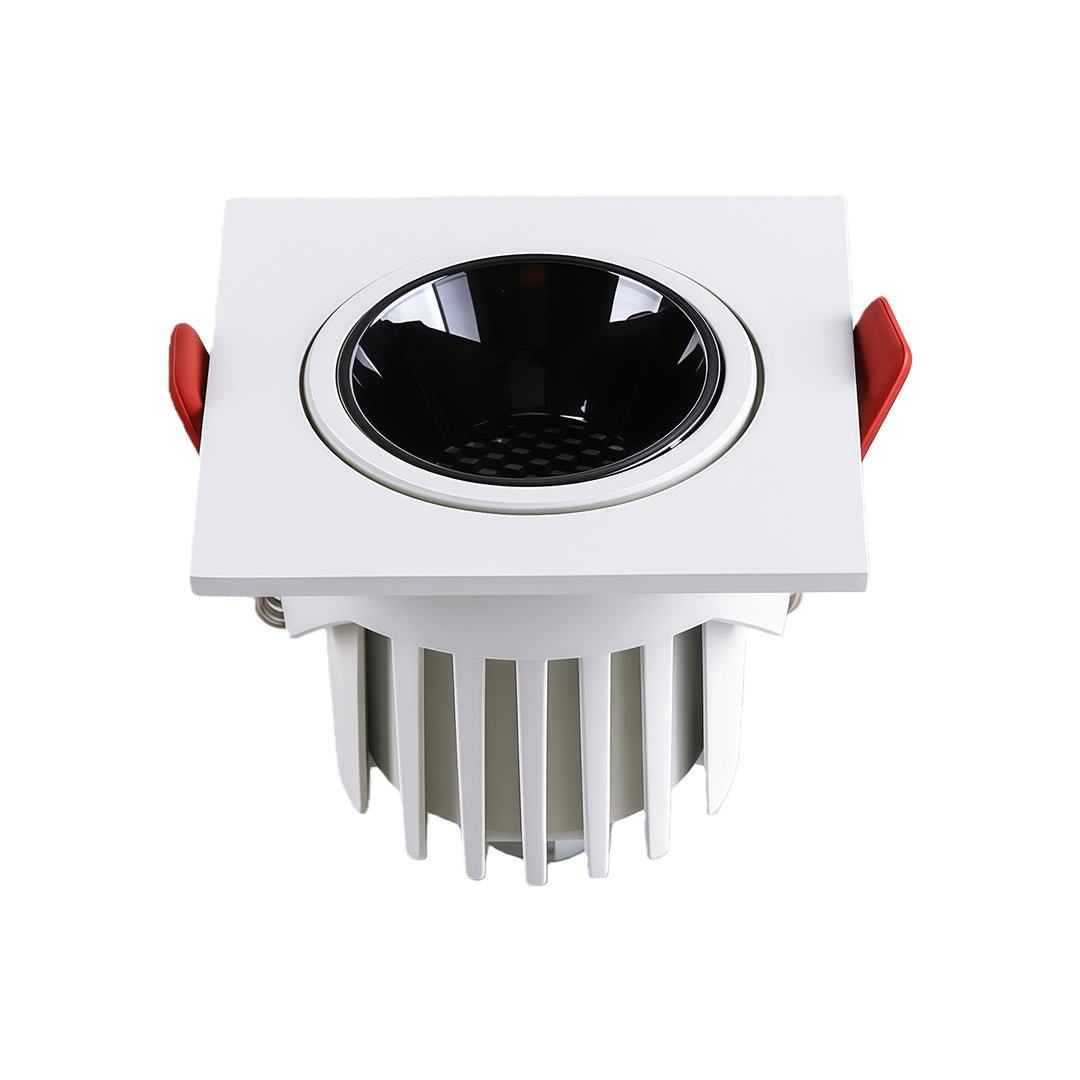 Square LED Recessed Downlight in Black or White for Modern Interiors