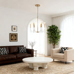 Aurelia Acrylic Chandelier – Modern Minimalist Gold Pendant Light for Dining and Living Spaces