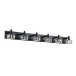Crystal Vanity Light Modern Black Iron LED Wall Bar for Bathroom
