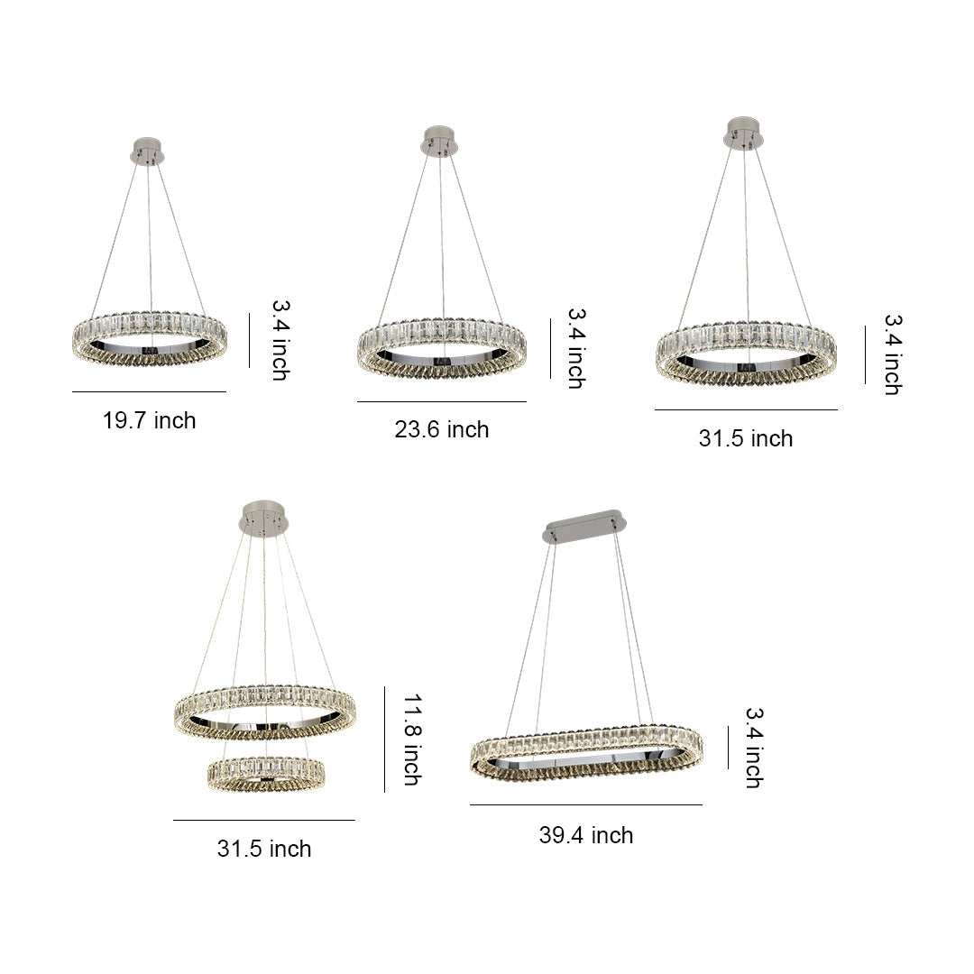 Lumina Ring Chandelier — Modern Crystal LED Ceiling Light