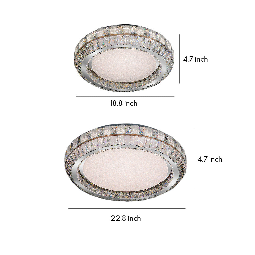 Lumina Crystal Flush Mount Ceiling Light – Contemporary LED Linear Fixture
