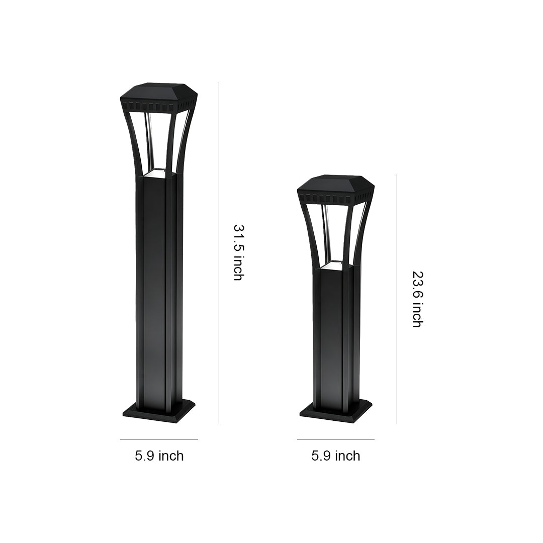 Geometric Outdoor Bollard Lights | Modern Aluminum Landscape Path Lighting
