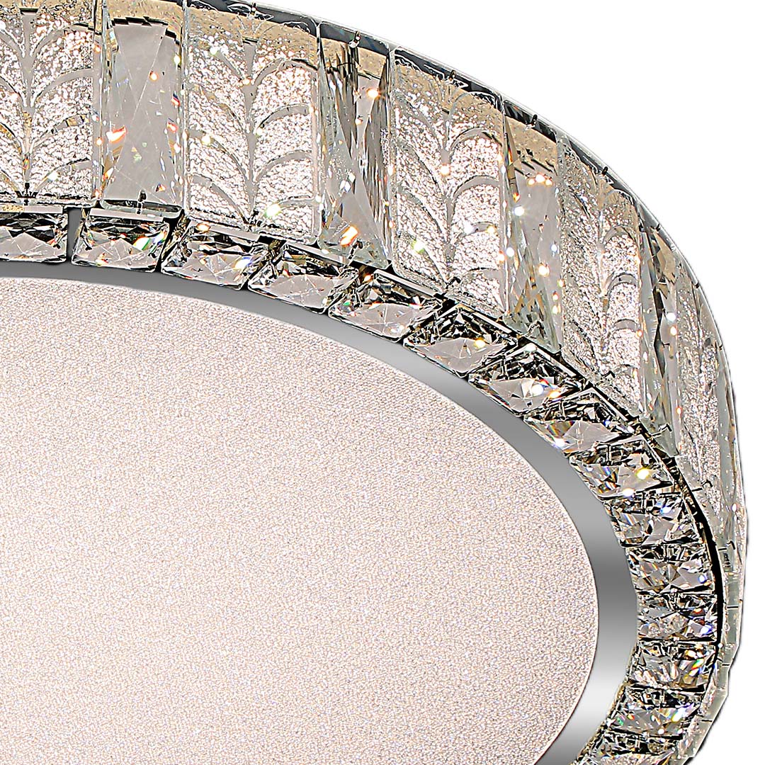 Lumière Cristal Flush Ceiling Light in Gold with LED Crystal Accents