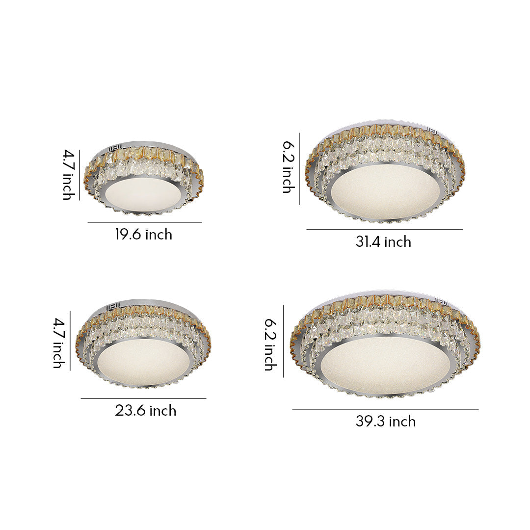 Lumina Crystal Flush Mount Ceiling Light in Chrome