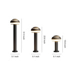 Mushroom Path Light Minimalist Dome Landscape Bollard in Black