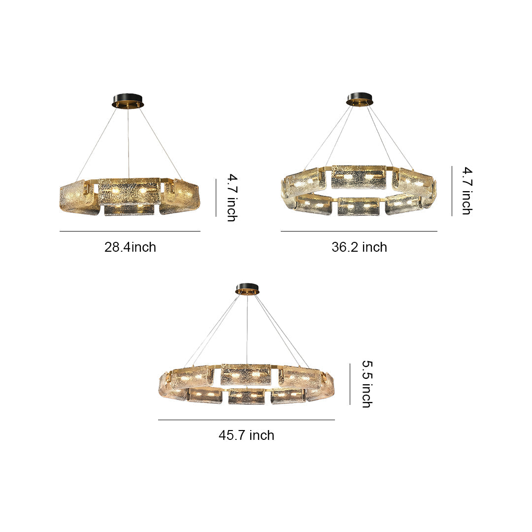 Italian Brass Rectangular Glass Chandelier, 6-10 Lights, Modern Luxury Ceiling Pendant