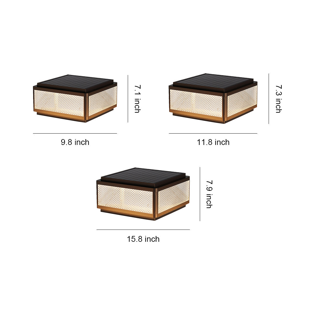 Minimalist Square Outdoor Pillar Light in Black Aluminum with LED Illumination