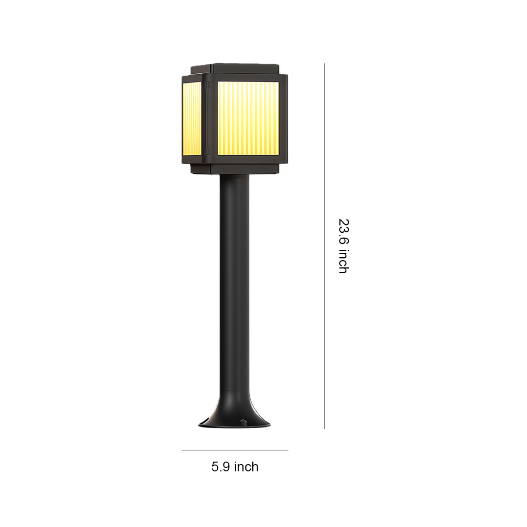 Modern Solar Path Lights with Aluminum Frame and Acrylic Shade