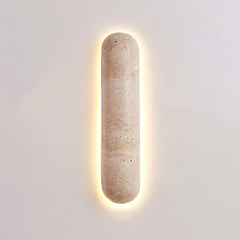 Liora Travertine Wall Sconce — Sculptural Stone LED Wall Light