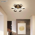 Waves Flower LED Flush Mount Ceiling Light in White and Black