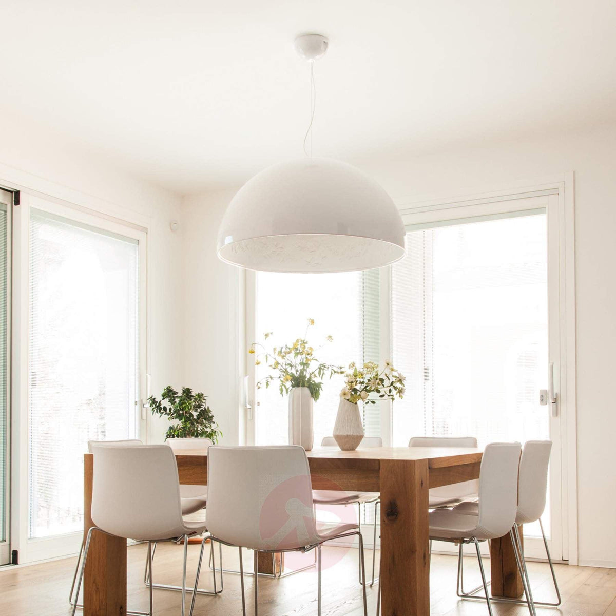 Hemisfera Plaster Pendant Light — Designer Hemisphere Suspension Lamp