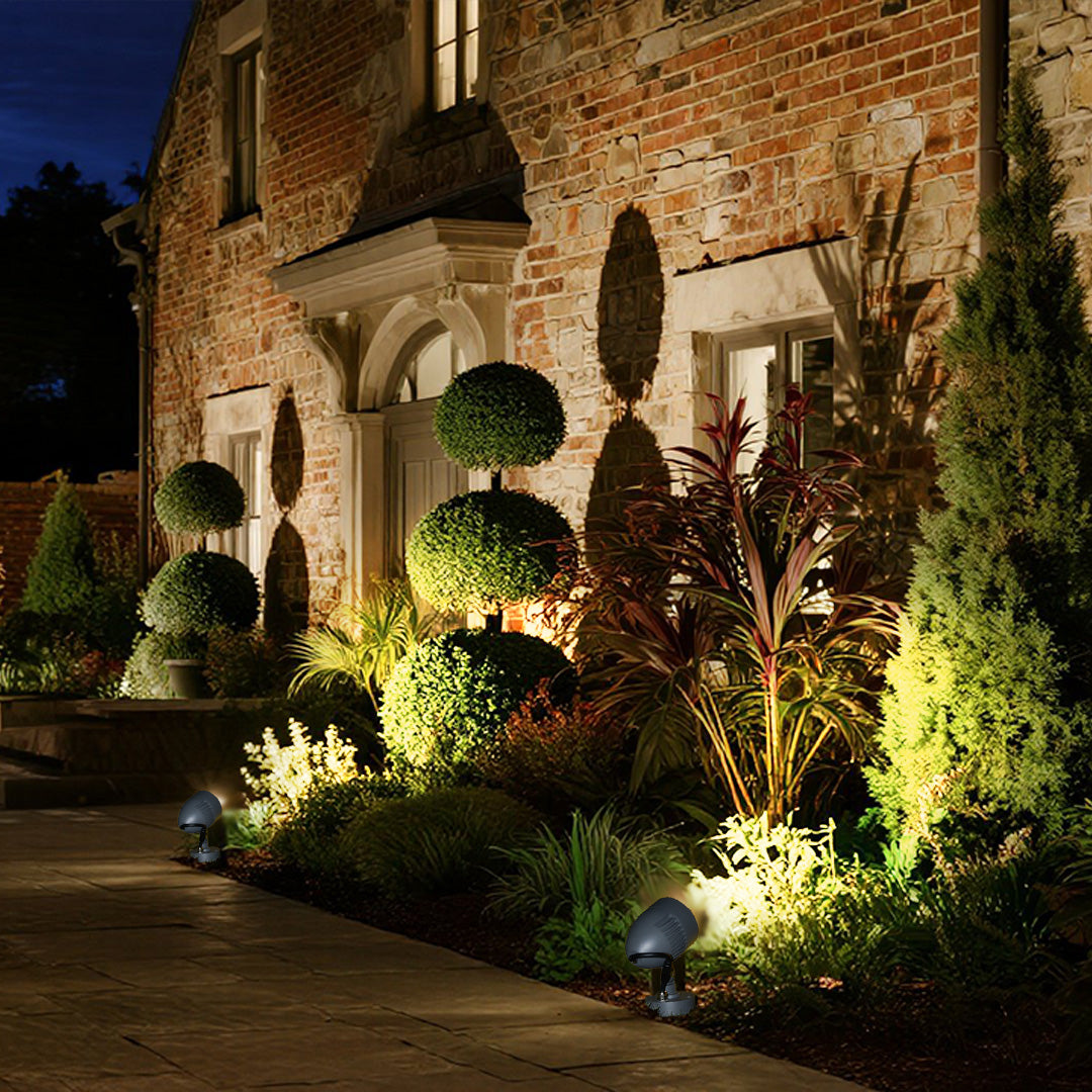 Minimalist Outdoor LED Spotlights with Adjustable Warm Light