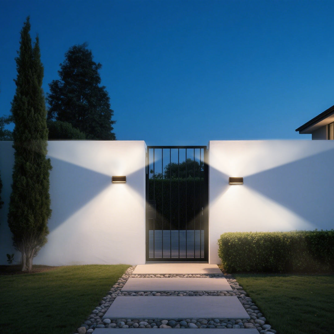 Nordic Minimalist Outdoor Up and Down Wall Light in Black Aluminum
