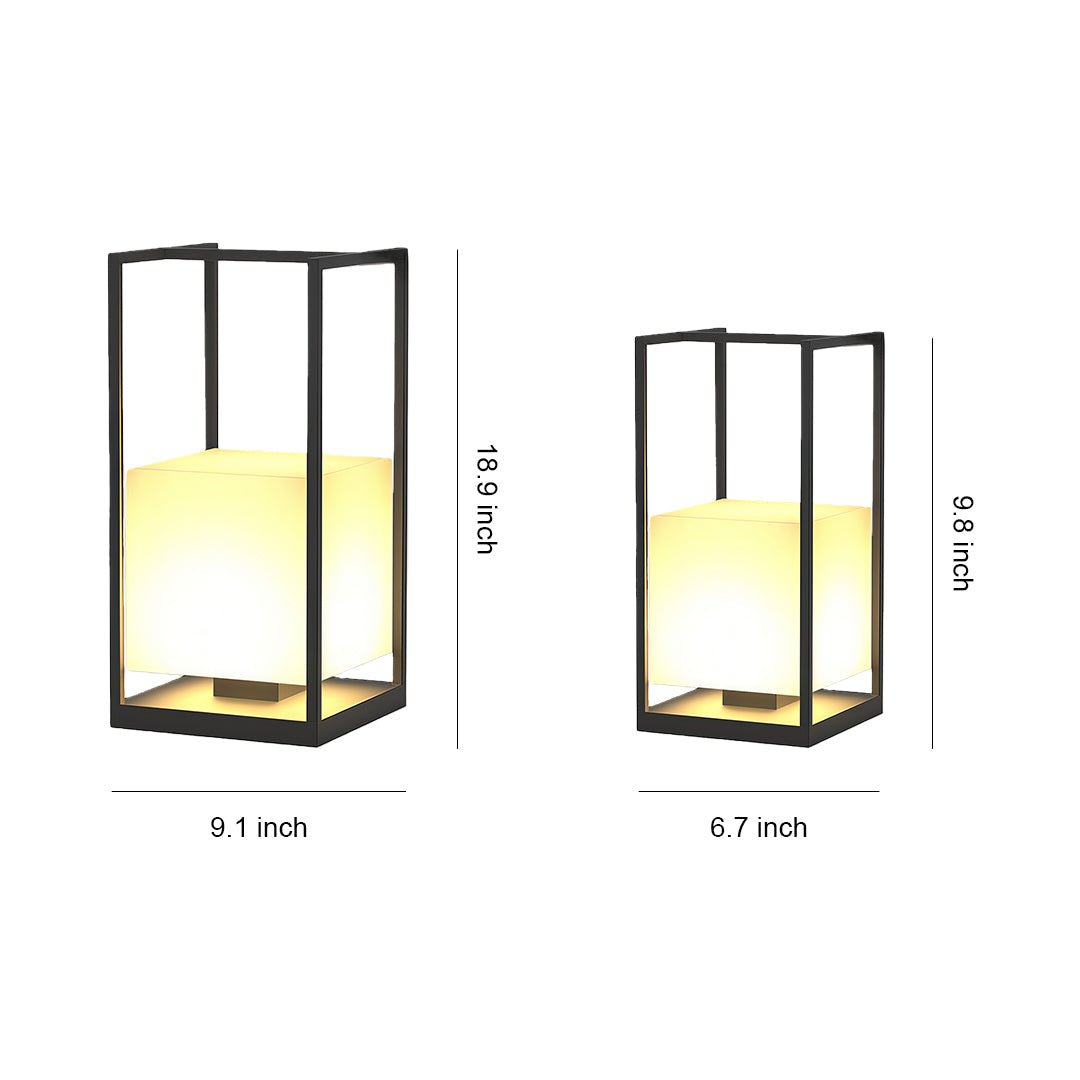 Modern Outdoor Lantern with Solar & Hardwired Options