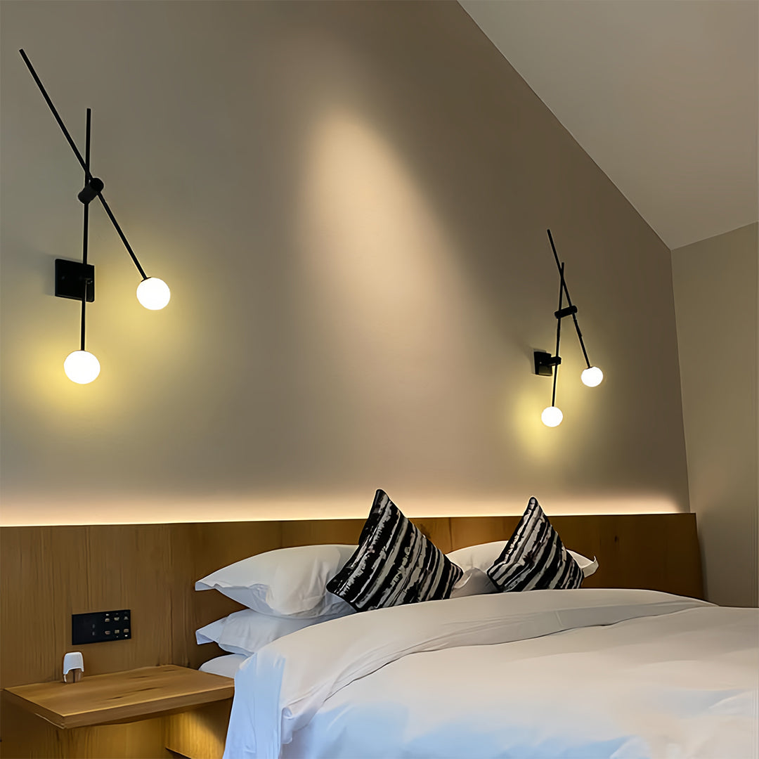Linear Double Wall Sconce in Iron and Glass, Modern Minimalist Lighting