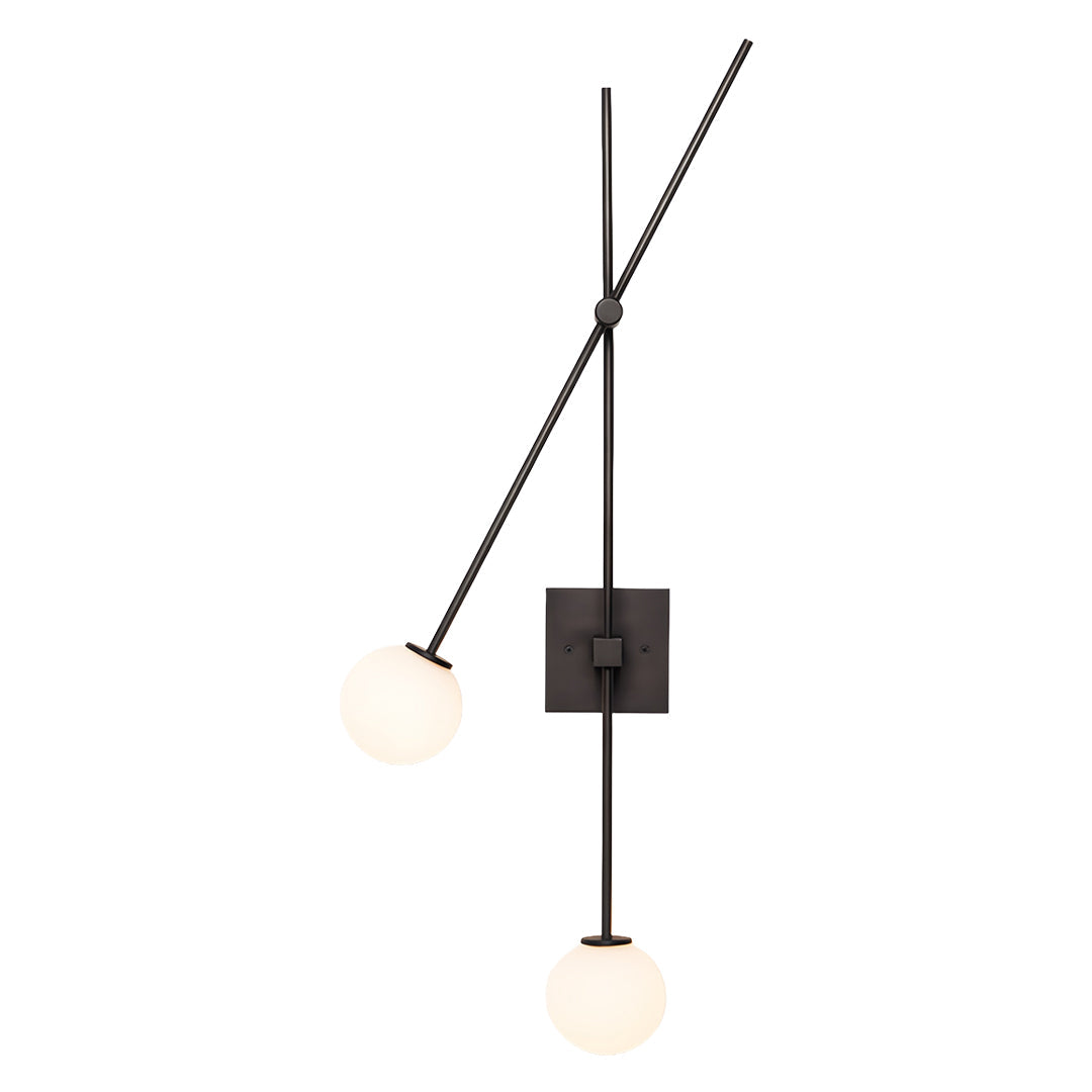 Linear Double Wall Sconce in Iron and Glass, Modern Minimalist Lighting