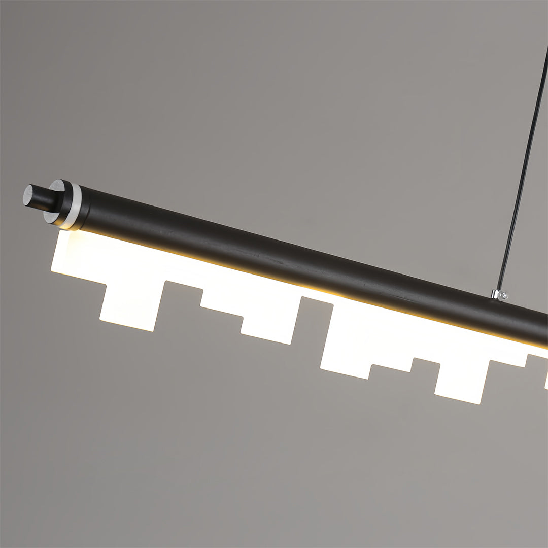 Nordic Minimalist Linear LED Pendant Light in Black Aluminum