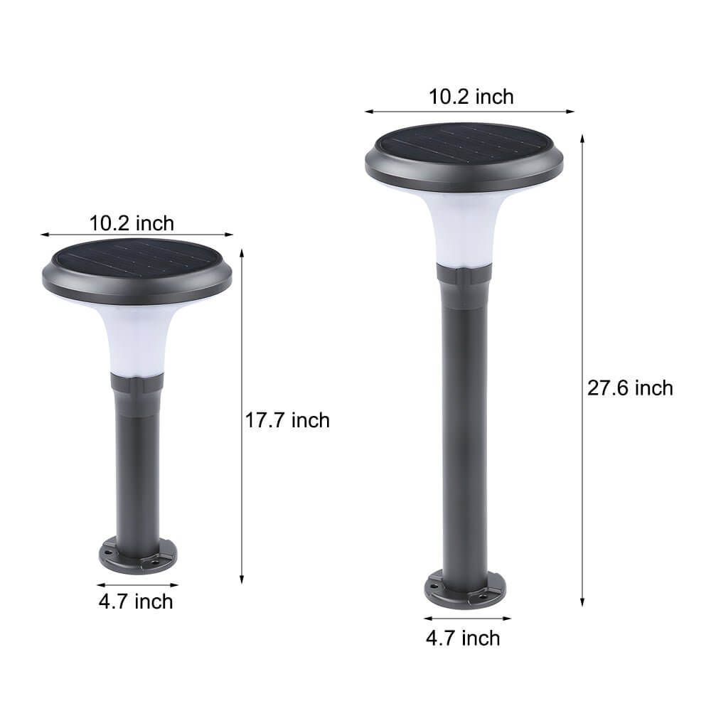 Modern Solar LED Path Light in Black Aluminum for Garden Walkways