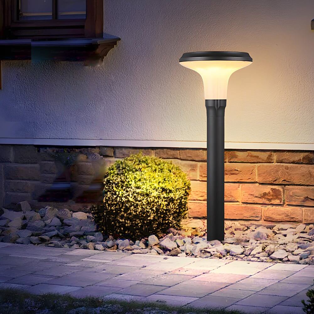 Modern Solar LED Path Light in Black Aluminum for Garden Walkways