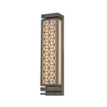 Luxury Outdoor Wall Sconce with Artificial Cloud Stone Shade in Black Copper Finish