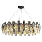 Lumière de Cristal Contemporary Crystal Chandelier with Adjustable Chain
